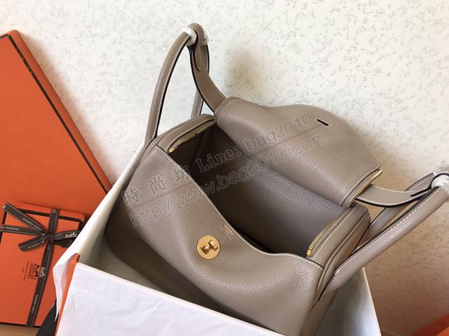 Hermes女包 愛馬仕手提包 Lindy包 斑鳩灰 原版togo皮 Hermes單肩包  td1227